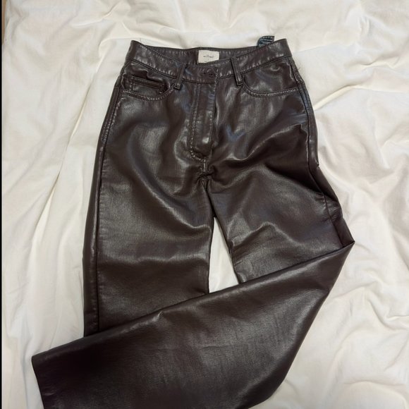 Aritzia Wilfred Melina Pants, Rich Mocha Brown, Great Condition, Size 0 - Picture 2 of 3